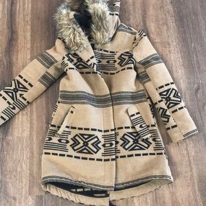 Tribal Aztec Print Trench Coat